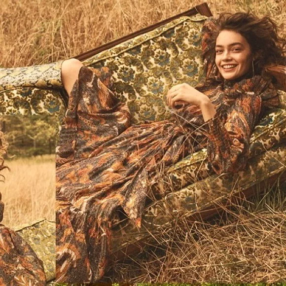 $650 Ulla Johnson RARE! Paola Silk Lurex Midi Dress